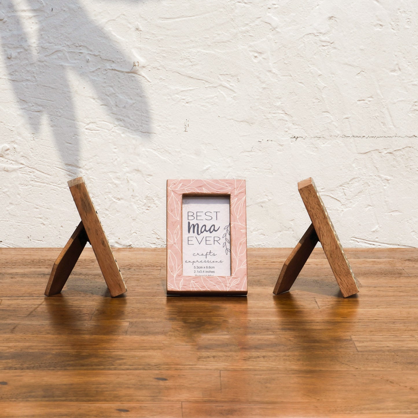 Dots & Petals Polaroid Photo Frame Set | Wooden Instax Mini Frames |Fits 2.1 x 3.3 Inch Photos