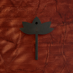 Back view of one Kamal lotus-shaped wooden wall decoration