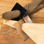 Translucent Block horn napkin ring styled with a folded napkin