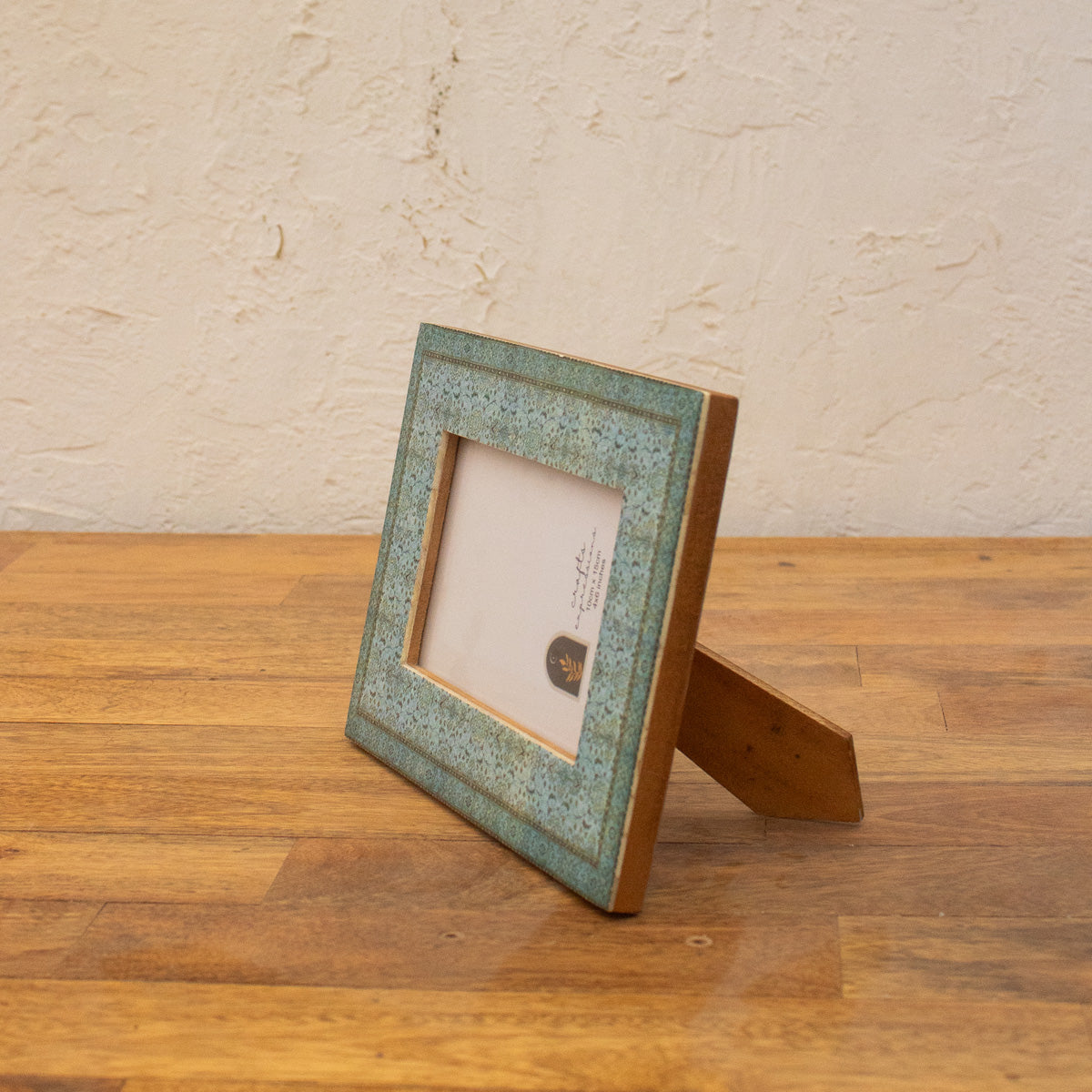 Angled front view of the Blue Carpet wooden photo frame