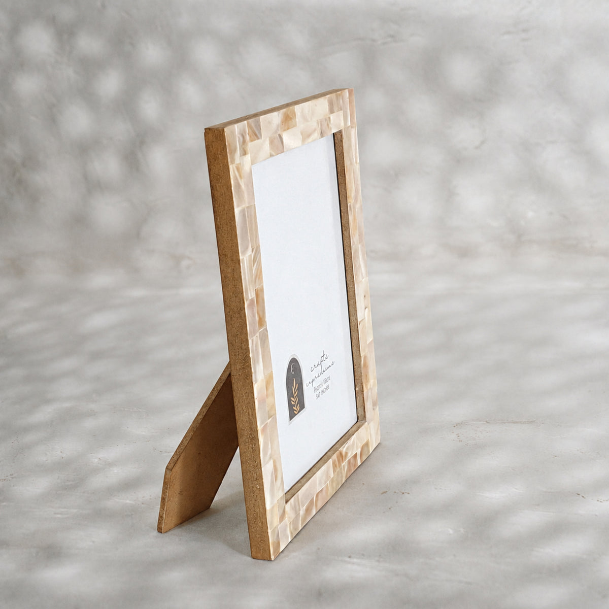 Champagne mother of pearl photo frame for a 5 by 7 inch photograph