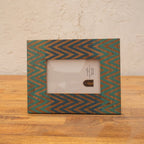 Front view of the Chevron wooden photo frame displayed horizontally