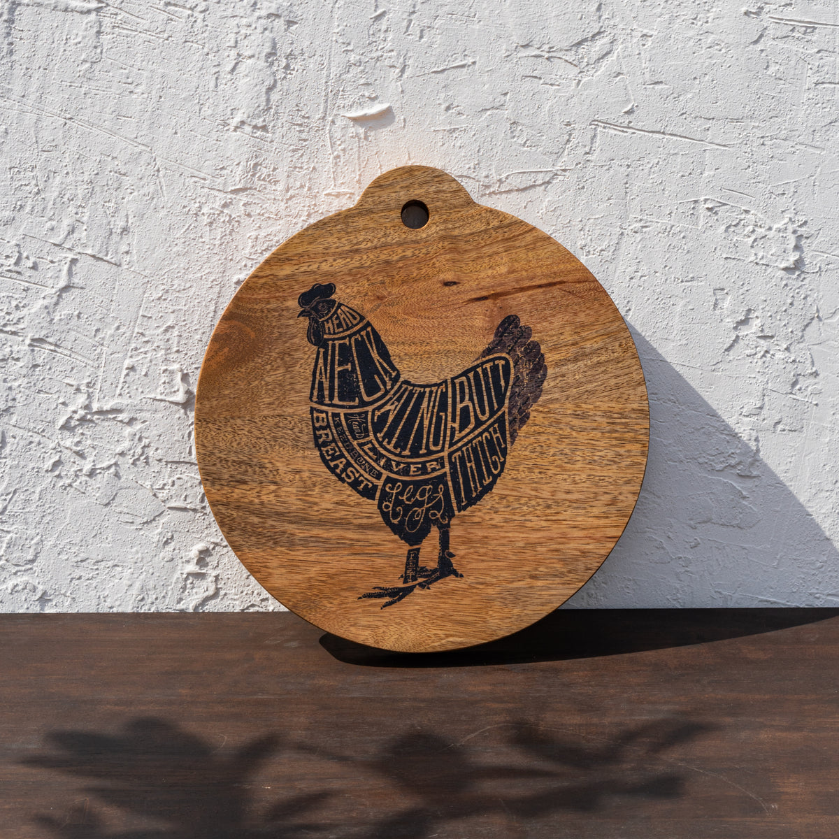 Cluck Wooden Butcher Board, Natural Wood Cutting & Chopping Board, Meat & Kitchen Prep Board