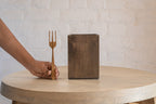 Cove wooden cutlery caddy displayed beside a fork