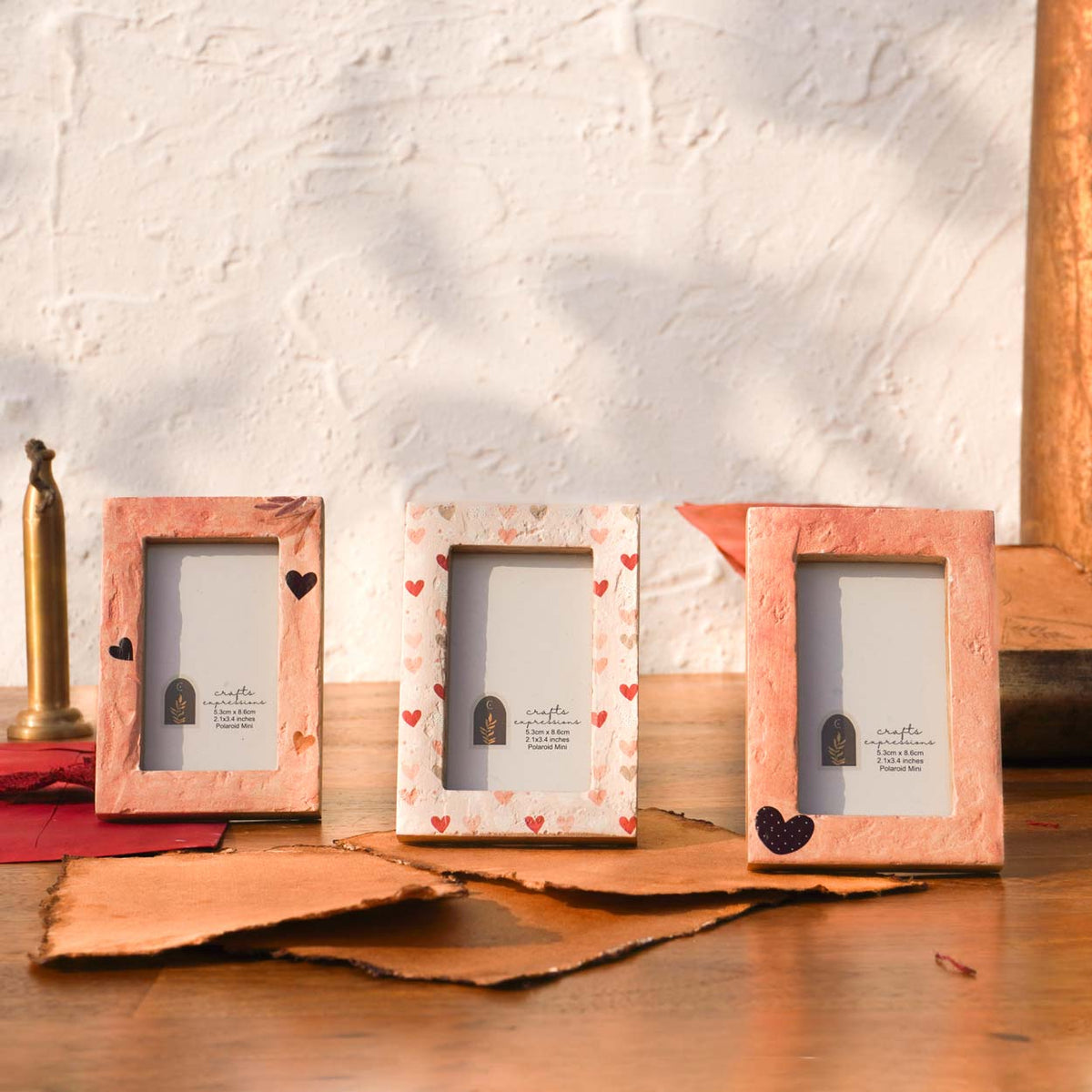 Beloved Wooden Polaroid Photo Frames- Instax Mini, Multicoloured Photo Frame Set of 3