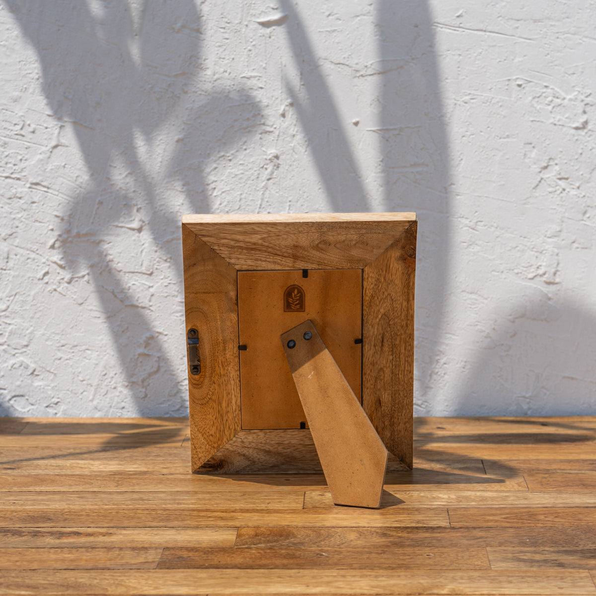 Back view of the Collector's photo frame with easel stand