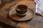 Siesta hamper cup and bowl displayed on a wooden platter