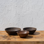 Ellipse Wooden Bowl Set of 3, Natural Wood Serving & Salad Bowls, Centerpiece Bowl Set