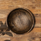 Top view of the empty Ellipse large wooden serving bowl