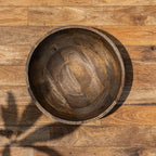 Top view of the empty Ellipse medium wooden serving bowl