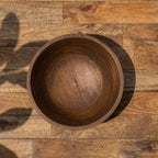 Top view of the small Ellipse wooden serving bowl