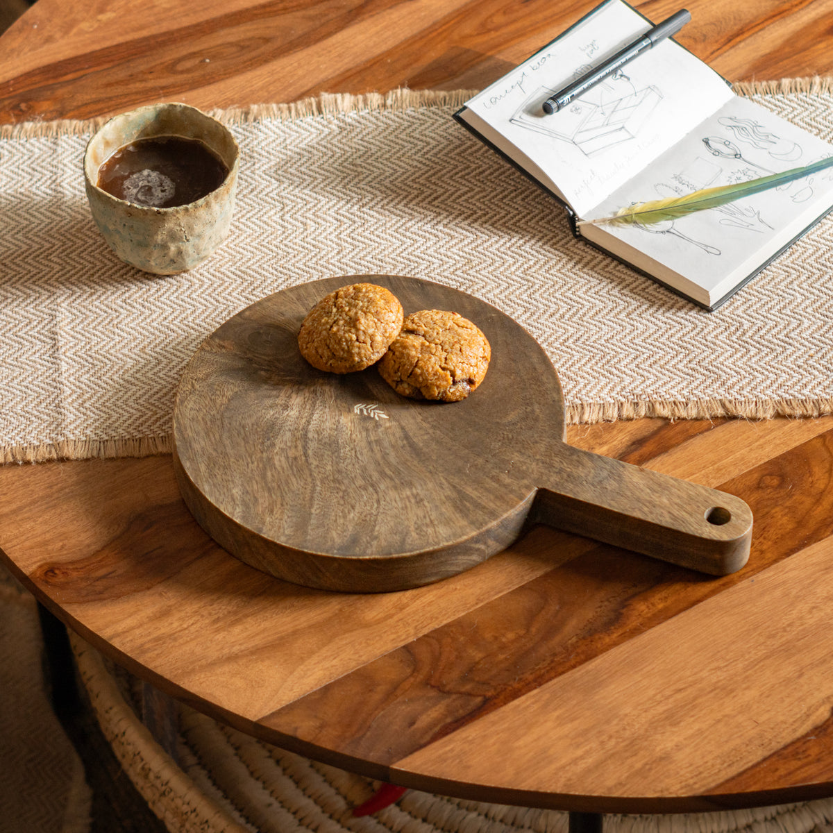 Ellipse Wooden Butcher Board, Natural Wood Cutting & Chopping Board, Meat & Serving Board
