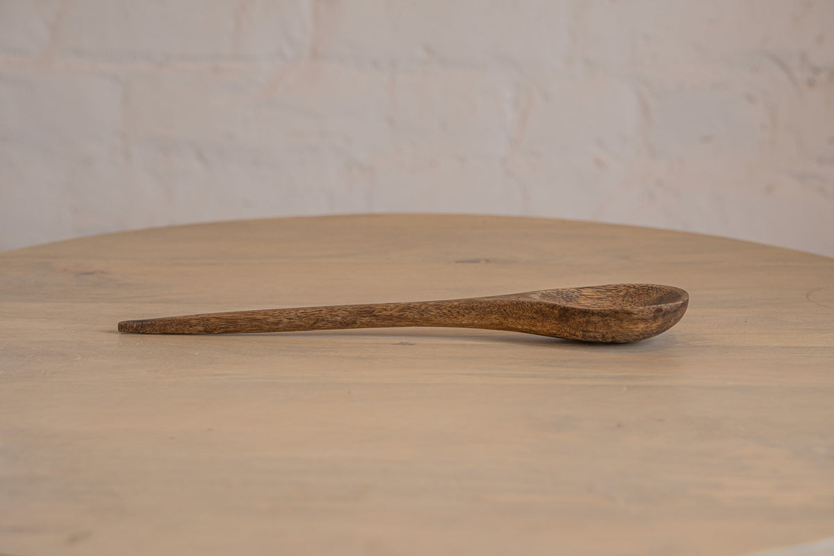 Side view of the Ellipse wooden salad servers