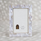 Pale Blue mother of pearl photo frame for a 4 by 6 inch photograph