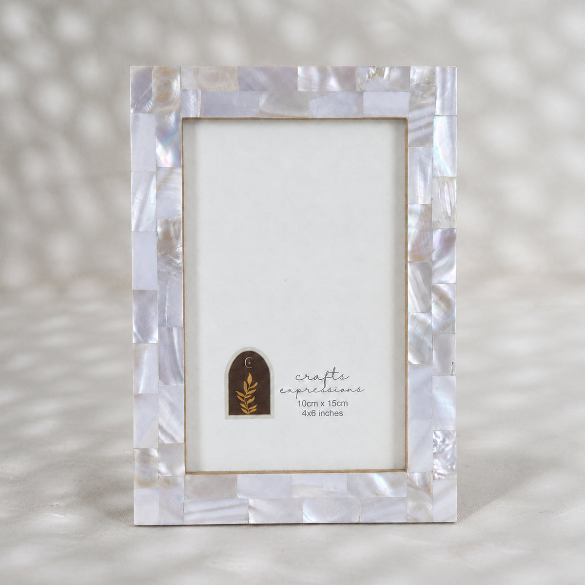 Pale Blue mother of pearl photo frame for a 4 by 6 inch photograph