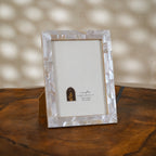Pale Blue mother of pearl photo frame for a 5 by 7 inch photograph