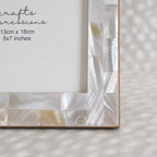 Pale Blue mother of pearl photo frame for a 5 by 7 inch photograph