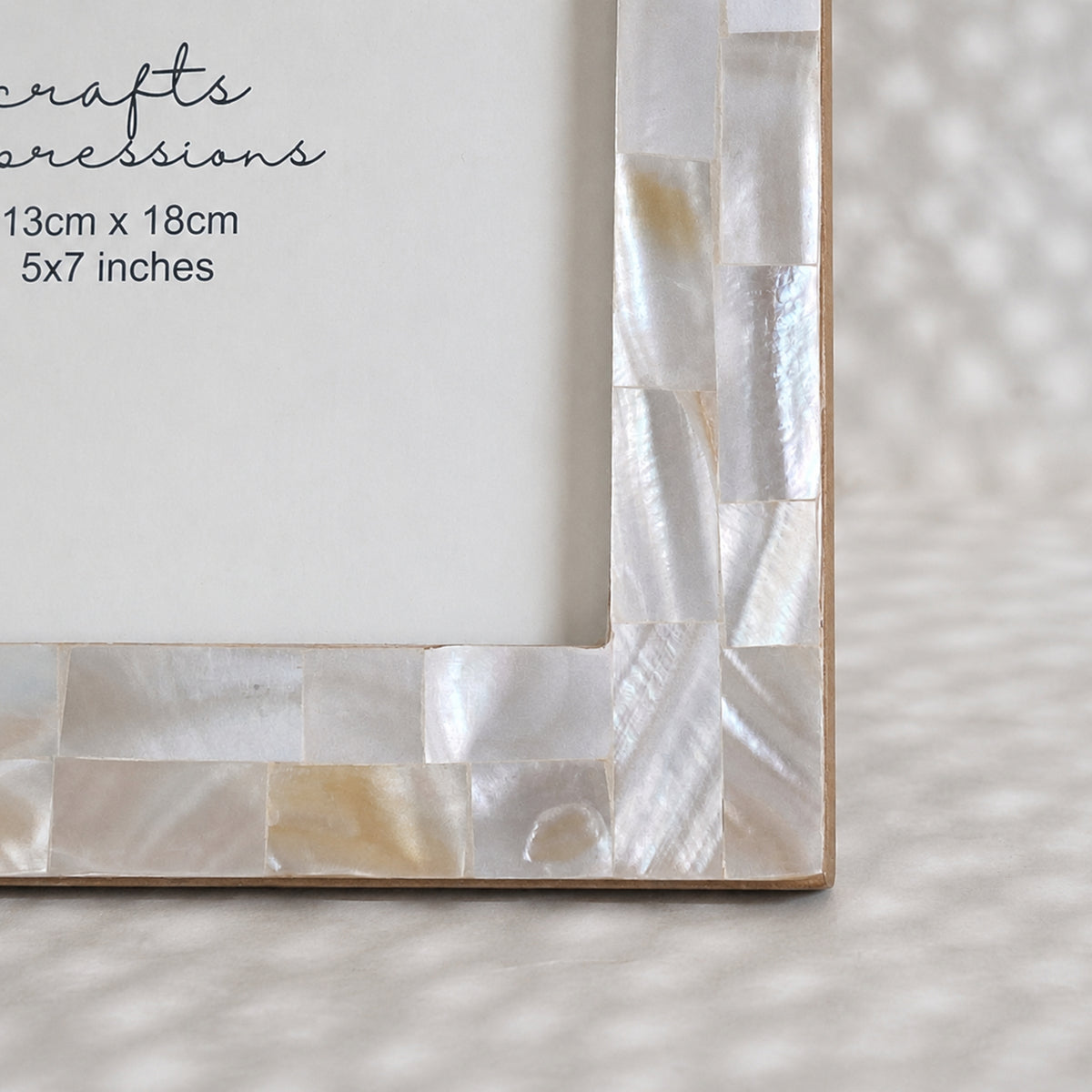 Pale Blue mother of pearl photo frame for a 5 by 7 inch photograph