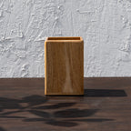 Side view of the Glide wooden cutlery caddy
