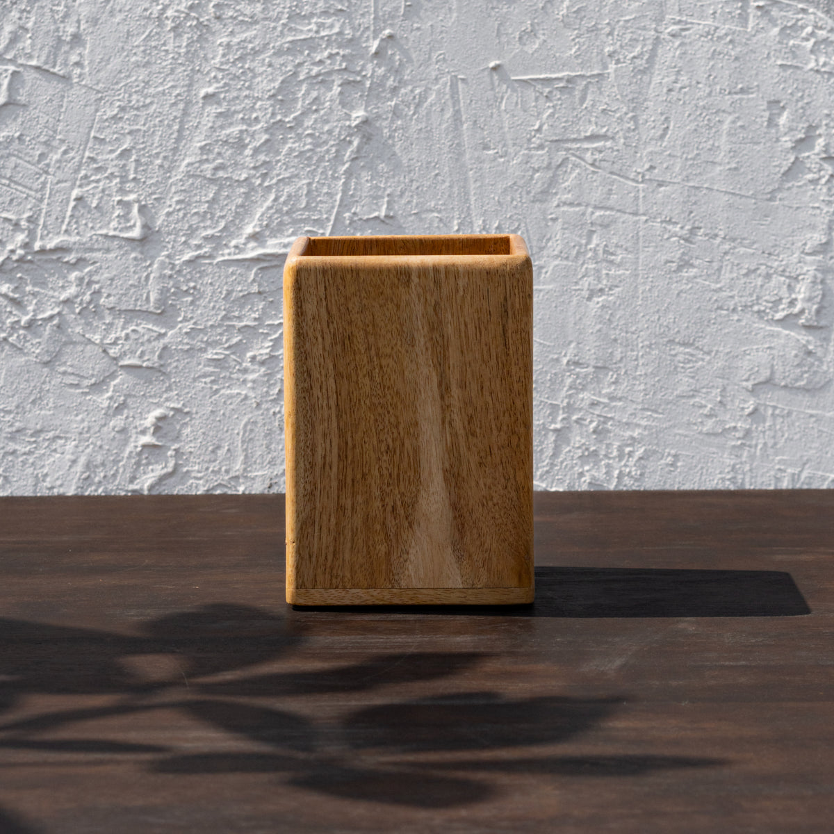 Side view of the Glide wooden cutlery caddy