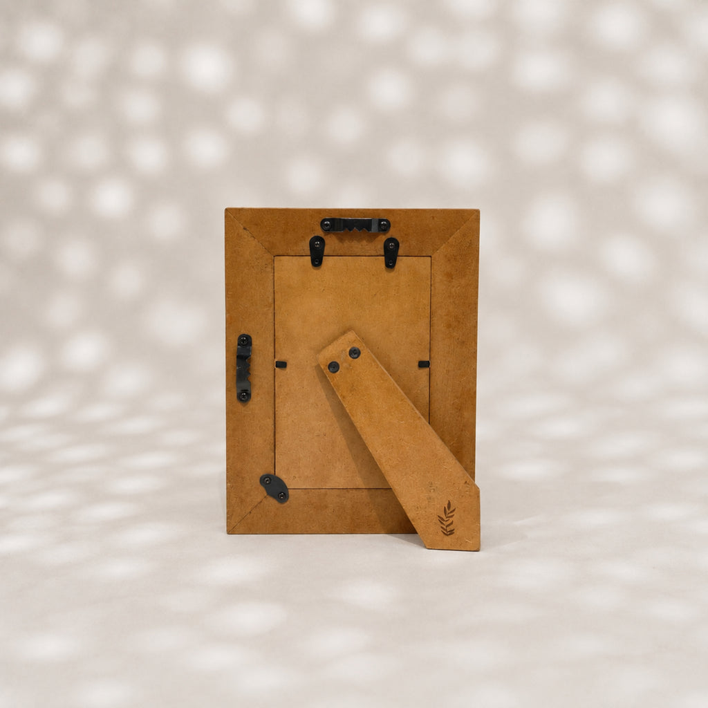 Jade-green and warm-white trellis wooden photo frame for a 5 by 7 inch photograph