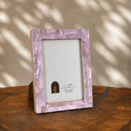 Lilac mother of pearl photo frame for a 4 by 6 inch photograph