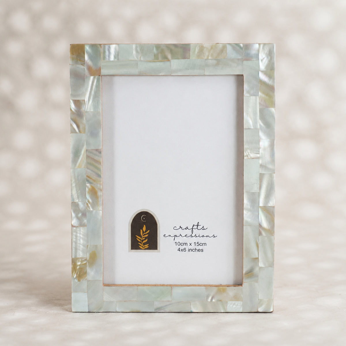 Mint Green mother of pearl photo frame for a 4 by 6 inch photograph
