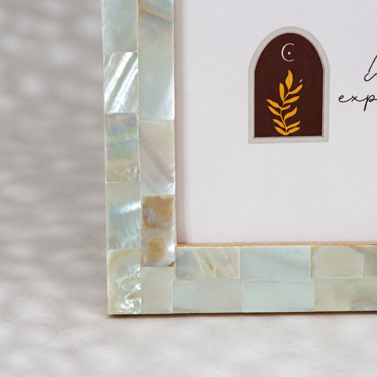 Mint Green mother of pearl photo frame for a 5 by 7 inch photograph
