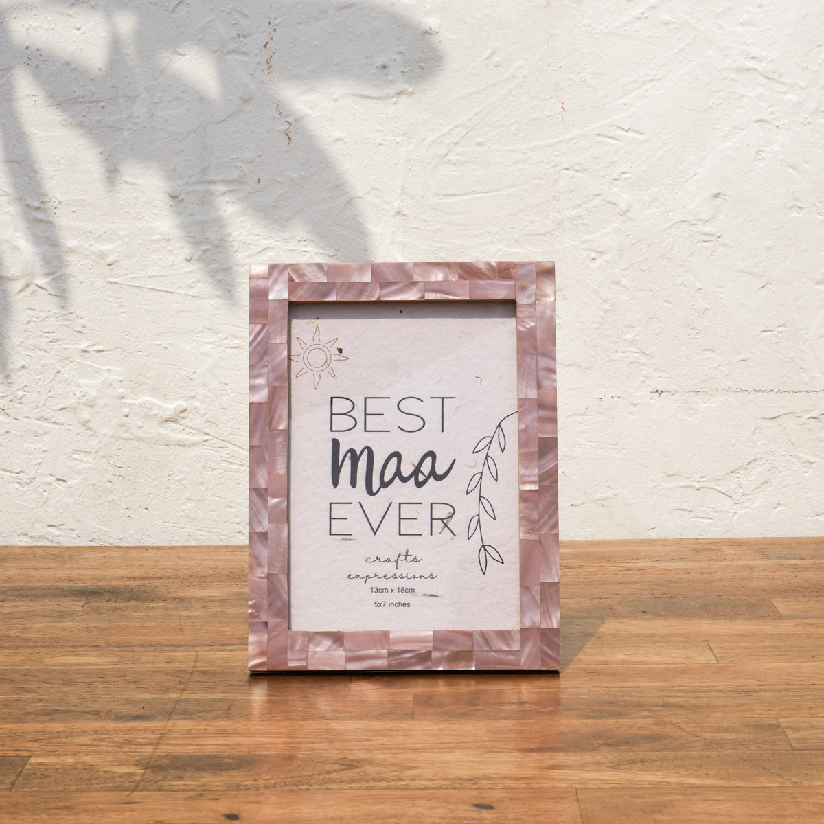 Mother of Pearl Photo Frame, Earthy Pink, 5 x 7 Inch