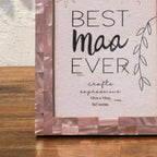 Close-up of the earthy pink Mother of Pearl photo frame