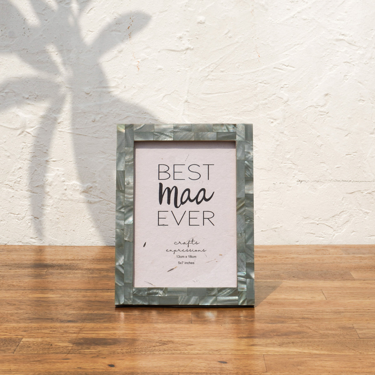 Mother of Pearl Photo Frame, Olive Tone Wooden Frame, 5 x 7 Inch