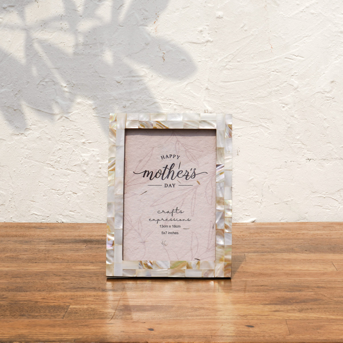 Mother of Pearl Photo Frame, White Wooden Frame for Gift