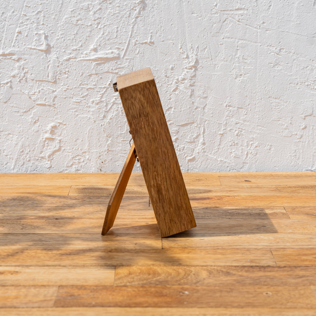 Side view of the Niche small wooden photo frame with easel stand