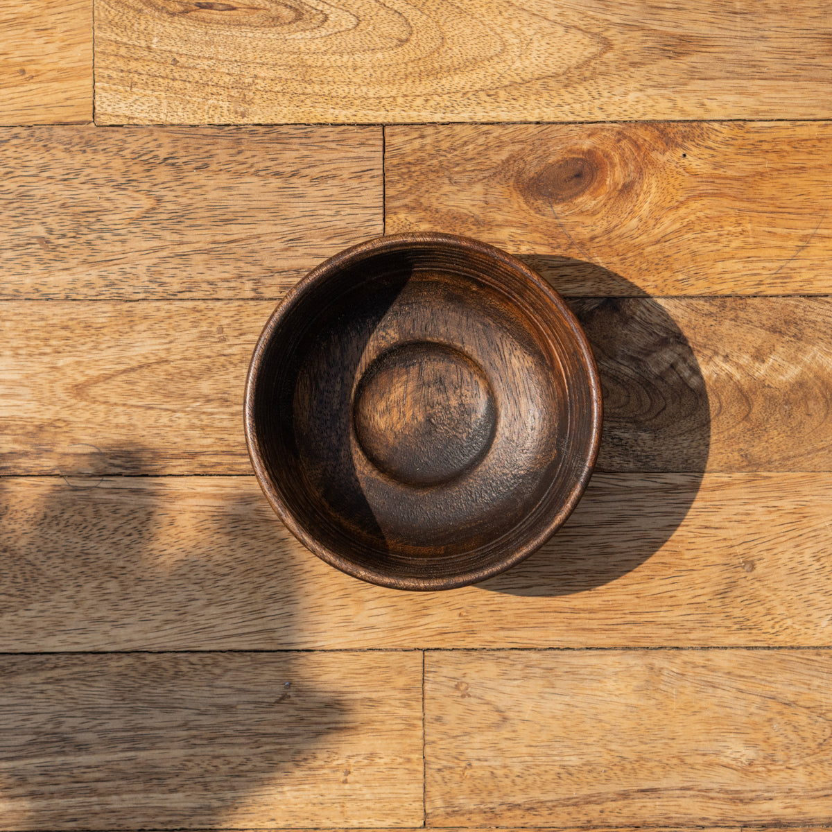 Top view of the Orbit wooden nut bowl