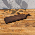 Angled view of the Paddle wooden cheese board