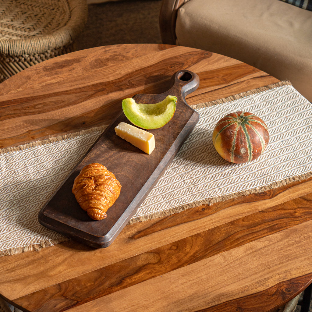Paddle Wooden Cheese Board, Natural Wood Cutting & Serving Board, Cheese & Charcuterie Board, 22.5 x 6.75 x 1.25 Inch