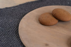 Pebble Ash wooden platter styled with small bread rolls