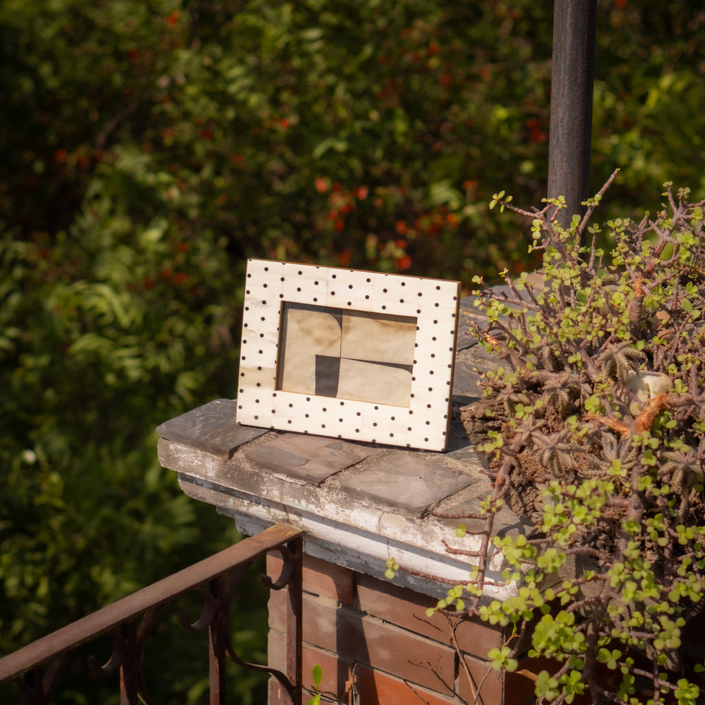 Polka Dot Photo Frame, Wooden Photo Frame for Gift
