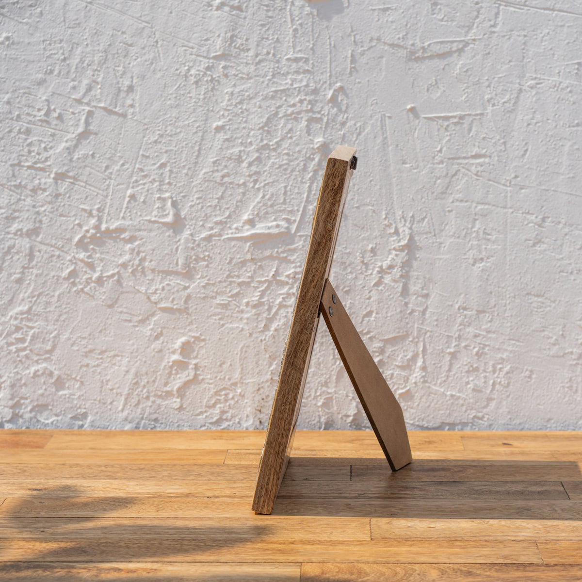 Side view of the Pollok wooden photo frame with easel stand