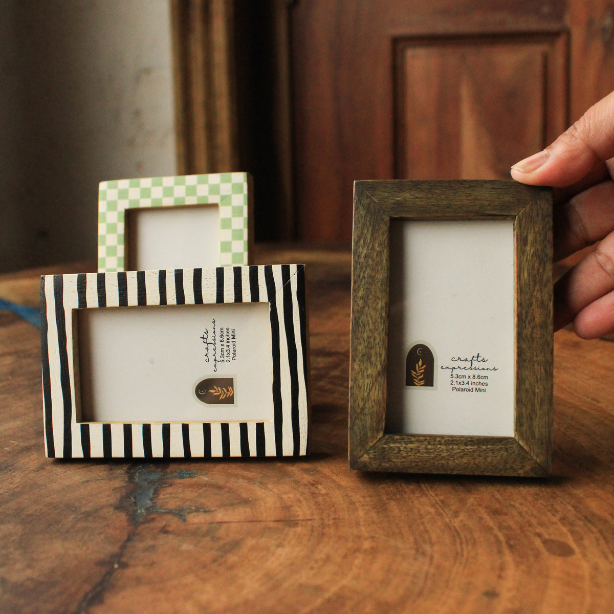 Polaroid Photo frames- Set of 3, wooden Photo Frame set