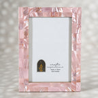 Shell Pink mother of pearl photo frame for a 4 by 6 inch photograph
