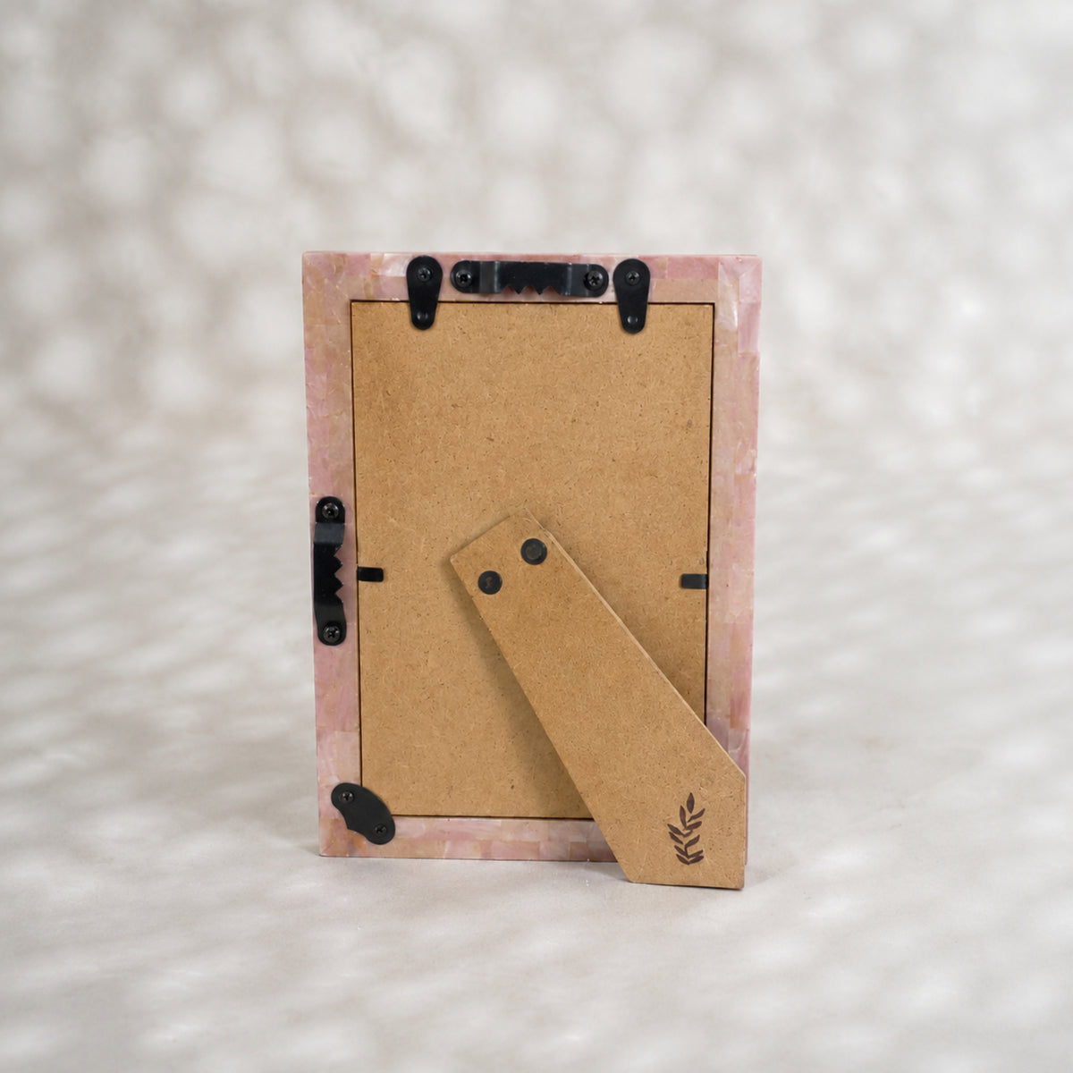 Shell Pink mother of pearl photo frame for a 4 by 6 inch photograph