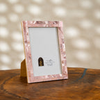 Shell Pink mother of pearl photo frame for a 5 by 7 inch photograph