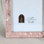 Shell Pink mother of pearl photo frame for a 5 by 7 inch photograph