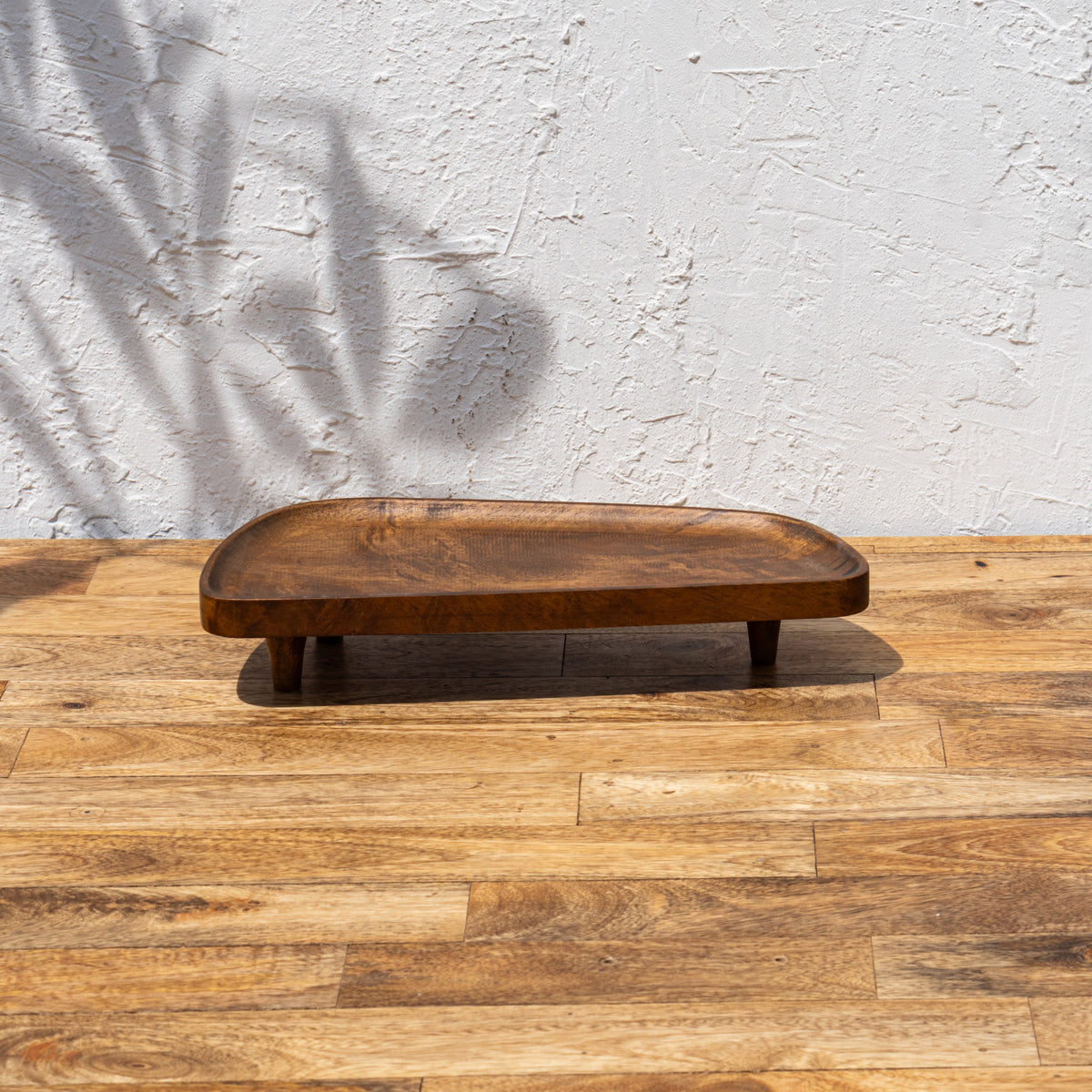 Front view of the empty Spaceship small wooden riser stand