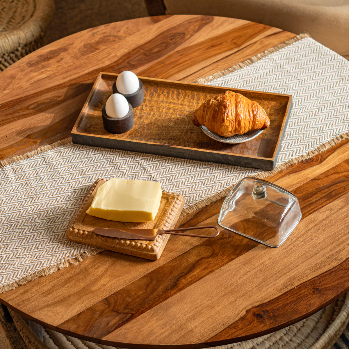 Sunshine gift hamper styled with bread and small bowls