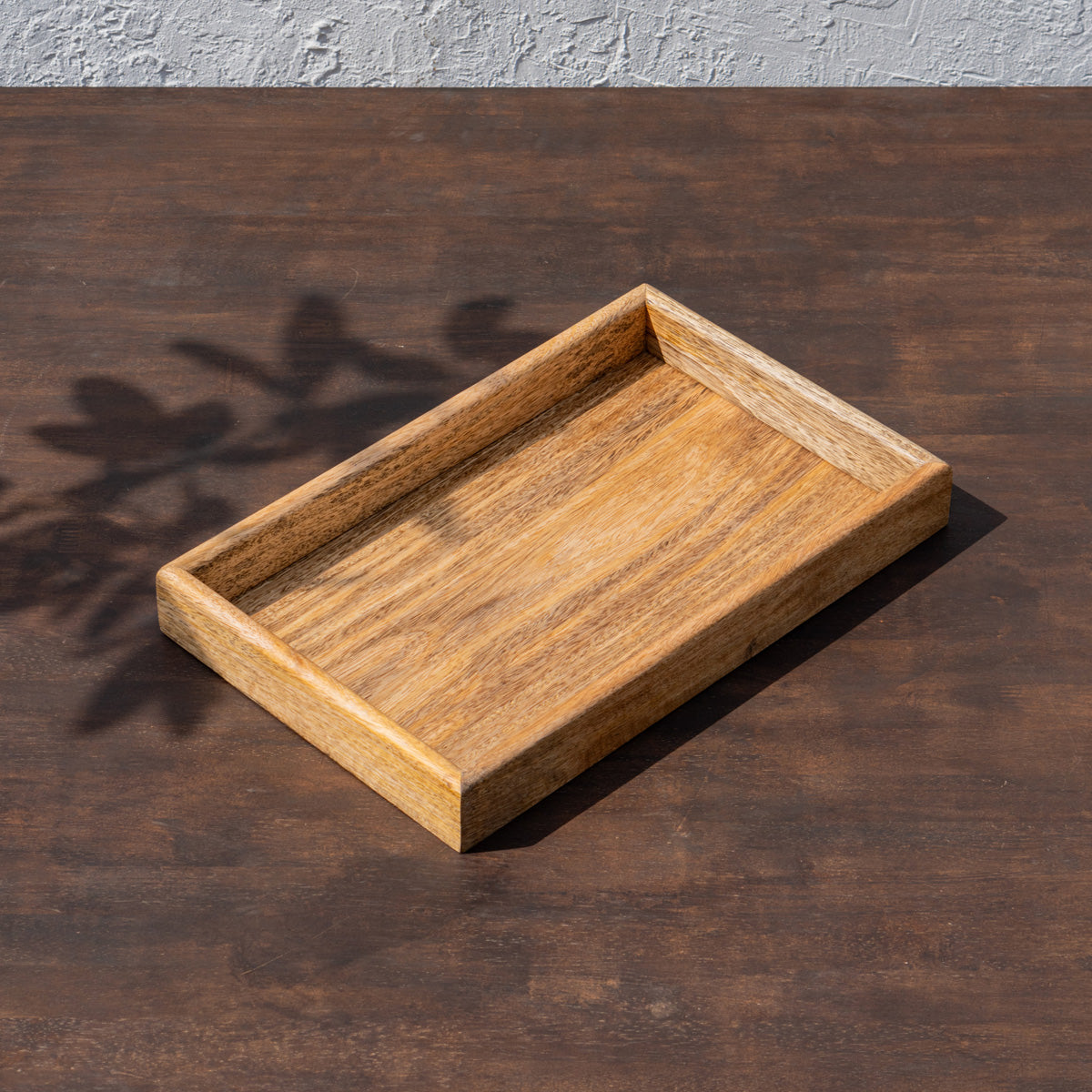 Angled top view of the Essence wooden serving tray