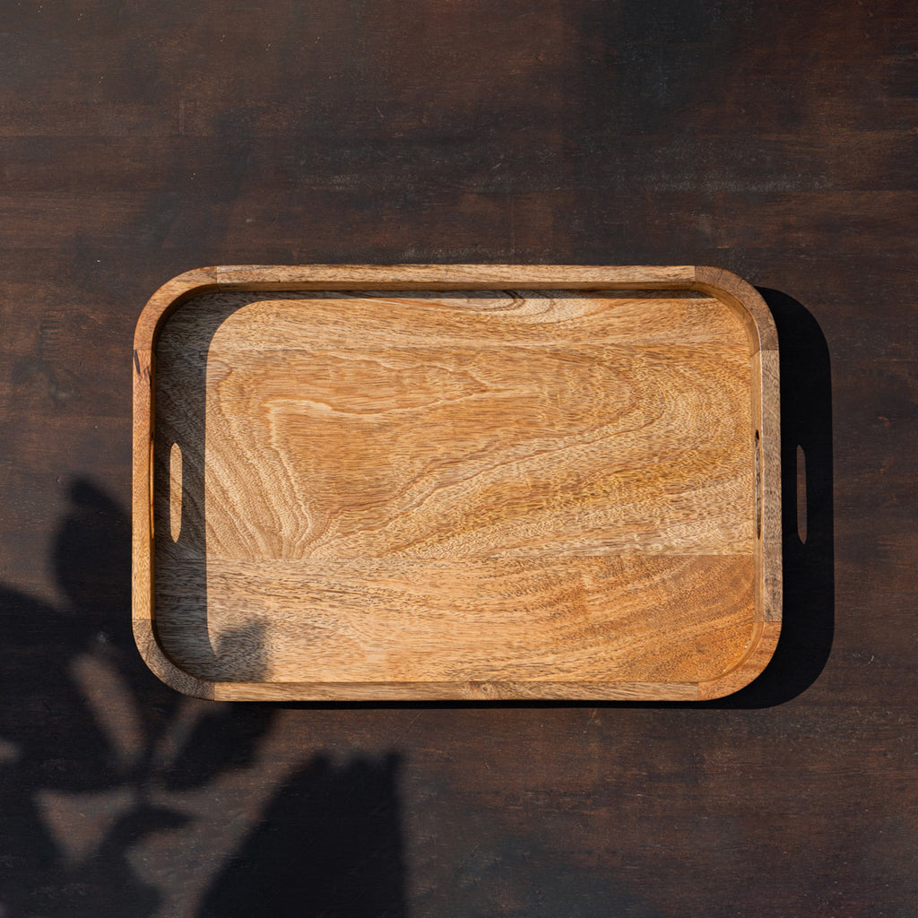 Top view of the Glide wooden serving tray
