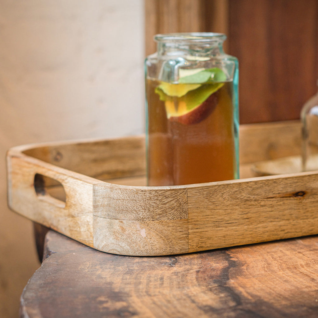 Glide Wooden Tray for Serving & Decor