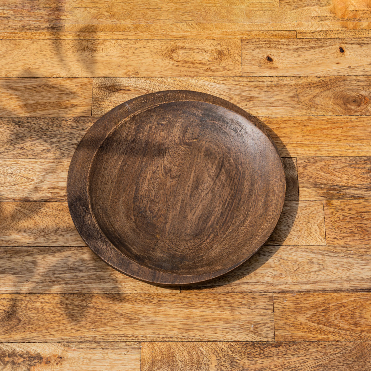 Moon Wooden Platter, Natural Wood Serving Platter, Cheese & Snack Platter, 10.5 x 10.5 x 0.75 Inch